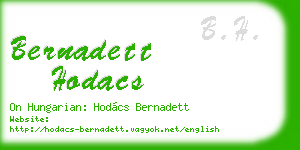 bernadett hodacs business card